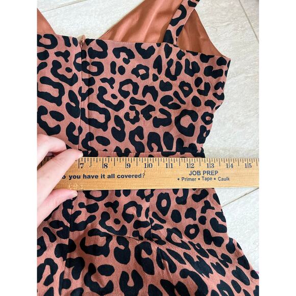 Lovers + Friends Jumpsuit Small Leopard Animal Print Wide Leg Sleeveless Orange - Picture 11 of 16